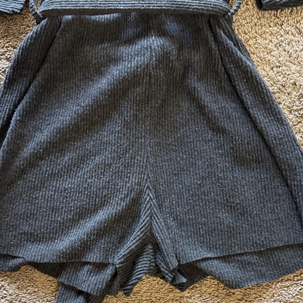 Dark grey Wrap Knit Romper - Picture 3 of 5